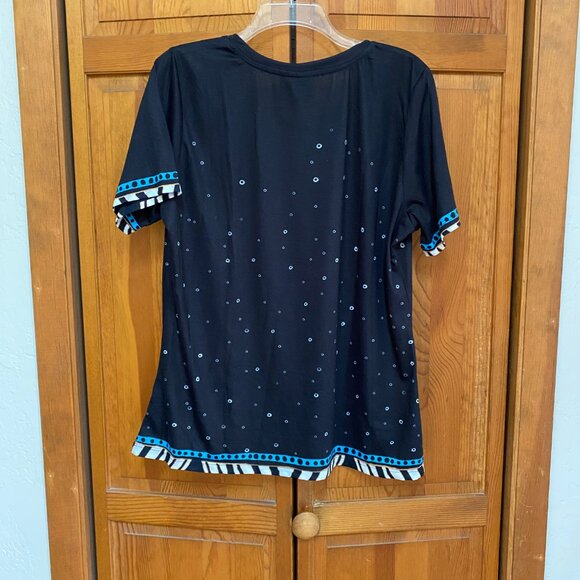 Laurel Burch Cat Short Sleeve Blouse XL NWT - Picture 5 of 5